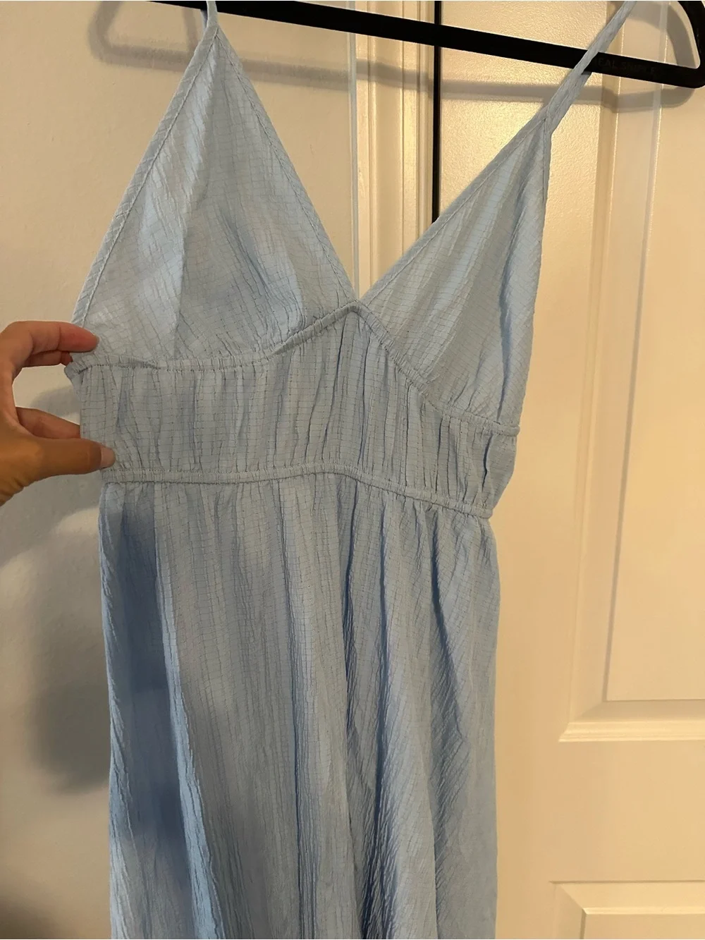 SHEIN Light Blue Ruffled Midi Dress